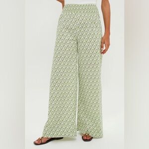 NWT SOLD OUT Tuckernuck Hyacinth House Pale  Green Trellis Floral Addy Pants